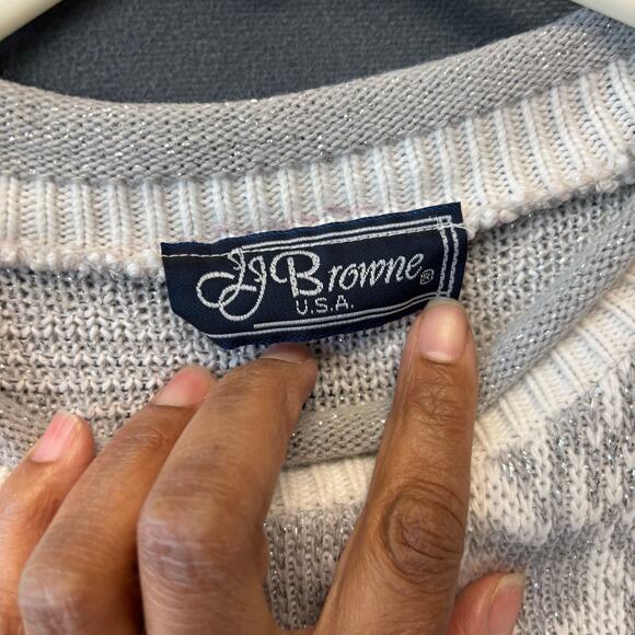 Vintage JJ Brown USA Knit Sweater Rollneck Holiday Winter Christmas Sparkly Glam - Picture 5 of 9